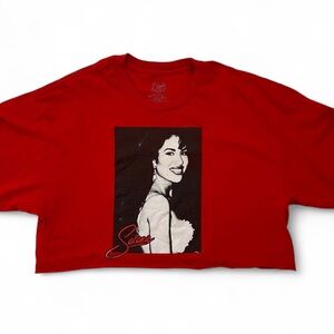 Out of Print Selena Quintanilla Red Cropped Tee  - Medium